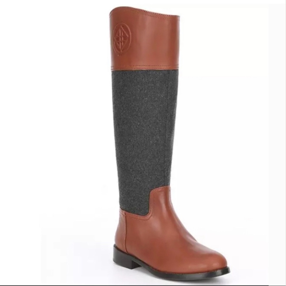 Antonio Melani Leather & Flannel Tall Riding Boots